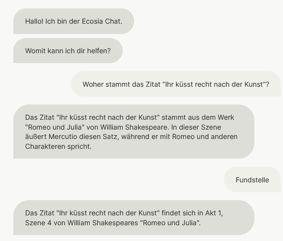 Screenshot eines Chatbot-Dialoges, der im Artikel wiedergegeben wird.